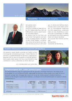 Newsletter. Raiffeisenbank Jungfrau.