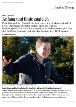 Jungfrau Zeitung - Anfang und Ende zugleich