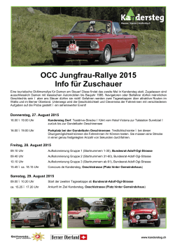 OCC Jungfrau-Rallye 2015 Info für Zuschauer - Gampel