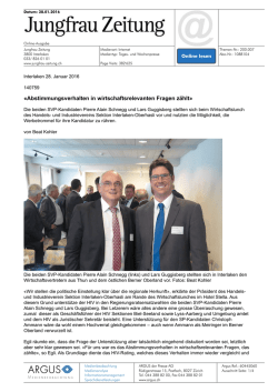 Jungfrau Zeitung: Abstimmungsverhalten in wirtschaftsrelevanten