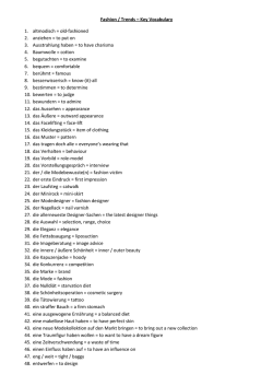 Fashion / Trends – Key Vocabulary 1. altmodisch