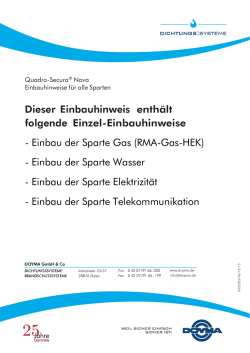 Einbau der Sparte Gas (RMA-Gas-HEK) - Einbau der