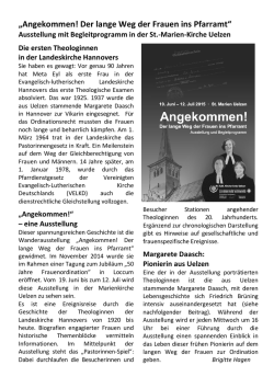 Angekommen! Der lange Weg der Frauen ins Pfarramt - Ev.