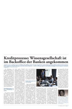 Wissensgesellschaft ist im Backoffice der Banken angekommen