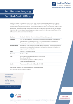 Credit Officer - Frankfurt School of Finance