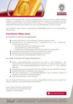 Food Sector Officer (m/w)