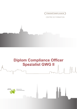 Diplom Compliance Officer Spezialist GWG II