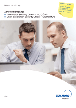 Chief Information Security Officer – CISO (TÜV®)