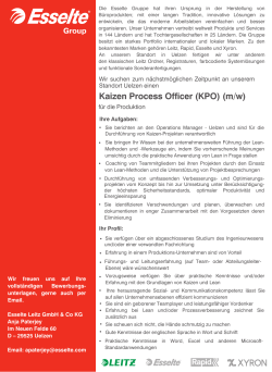 Kaizen Process Officer (KPO) (m/w)