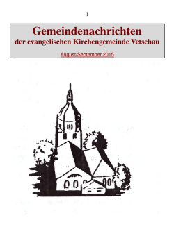 August 2015 - Ev. Kirchengemeinde Vetschau