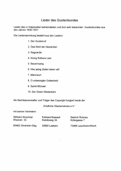 Herunterladen der Melodien und Texte