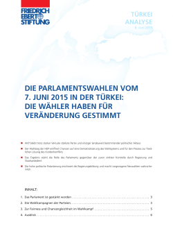 die parlamentswahlen vom 7. juni 2015 in der türkei: die wähler
