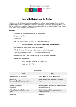 Merkblatt Ambulante geburt