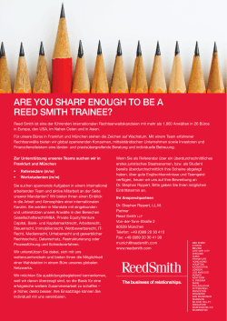 ARE YOU SHARP ENOUGH TO BE A REED SMITH TRAINEE?