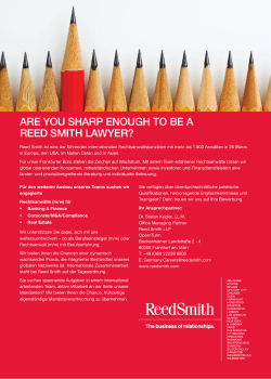 ARE YOU SHARP ENOUGH TO BE A REED SMITH LAwYER?