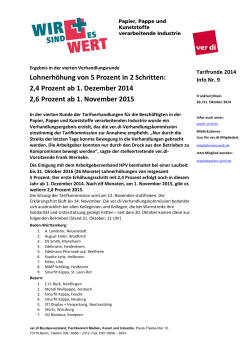 Tarifrunde 2014 PPKV - Info Nr. 9 - Verlage, Druck und Papier