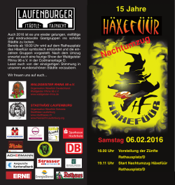 Flyer Häxefüür 2016 - Narro-Altfischerzunft 1386 Laufenburg