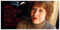 alice salomon poetik preis 2016 - Alice Salomon Hochschule Berlin