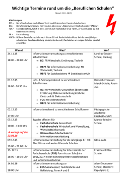 Info-Termine Berufliche Schulen in 15-16