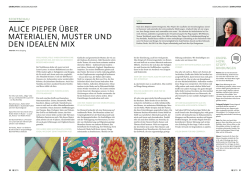 ALICE PIEPEr &uuml;BEr MATErIALIEN, MusTEr uND DEN IDEALEN MIx