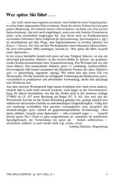 Wer spitze Ski fährt . . .