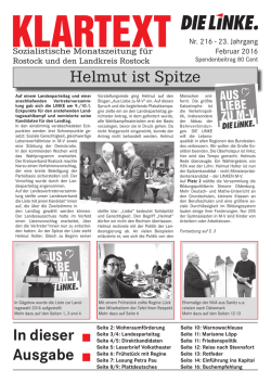 In dieser Ausgabe Helmut ist Spitze