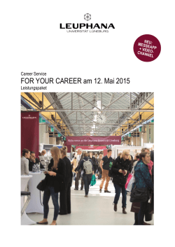 FOR YOUR CAREER am 12. Mai 2015