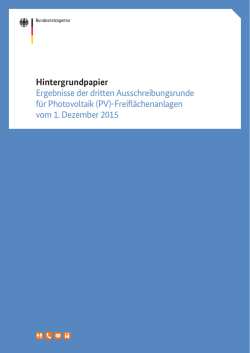 Hintergrundpapier Ergebnisse der dritten Ausschreibungsrunde f&uuml;r