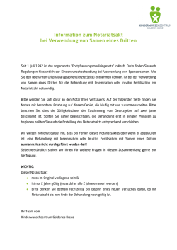 Information Notariatsakt f&uuml;r Verwendung von Spendersamen