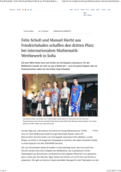 Friedrichshafen: Felix Scholl und Manuel Hecht aus