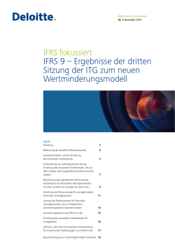 IFRS fokussiert IFRS 9 – Ergebnisse der dritten Sitzung