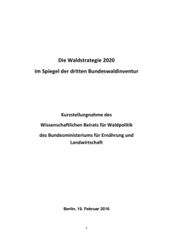 Die Waldstrategie 2020 im Spiegel der dritten Bundeswaldinventur