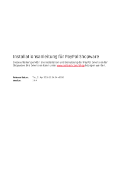 Installationsanleitung f&uuml;r PayPal Shopware