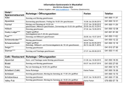 Information Gastronomie in Muotathal Hotel