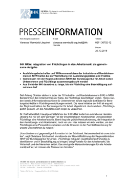 IHK NRW: Integration von Fl&uuml;chtlingen in den
