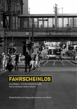 Grundlagen- und Machbarkeitsstudie Fahrscheinloser &ouml;pnv in Berlin