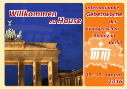 Willkommen zu Hause - Evangelische Allianz Berlin