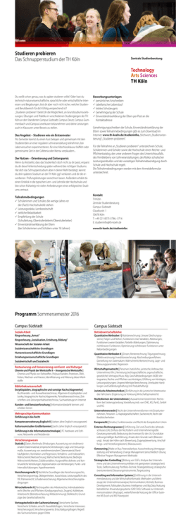 Studieren Probieren im Sommersemester 2016