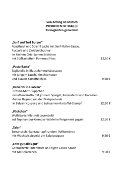 Von Anfang an köstlich PROBIEREN SIE MA(H)