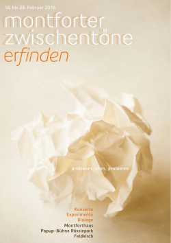 erfinden - Montforter Zwischentöne