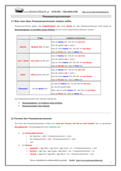 Possessivpronomen - Deutsch lernen - mein