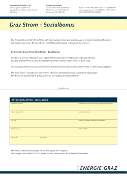 Graz Strom &ndash; Sozialbonus