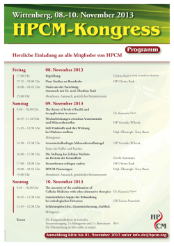 HPCM-Kongress - Health Professionals for Cellular Medicine