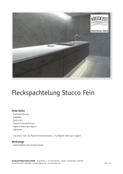 Fleckspachtelung Stucco Fein - Kreidezeit Naturfarben GmbH