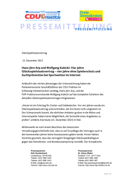 Hans-J&ouml;rn Arp und Wolfgang Kubicki: Vier Jahre
