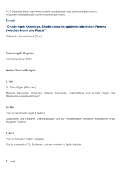 "Gnade nach Aktenlage. Ehedispense im spätmittelalterlichen