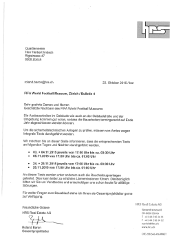 Informationsschreiben des Bauunternehmers