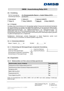 DMSB - Ausschreibung Rallye 2015 14. Emmersdorfer Baron v