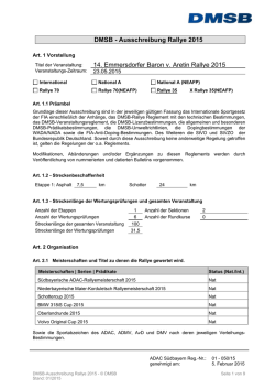 DMSB - Ausschreibung Rallye 2015 14. Emmersdorfer Baron v