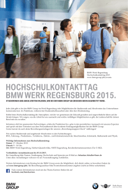 HOCHSCHULKONTAKTTAG BMW WERK REGENSBURG 2015.